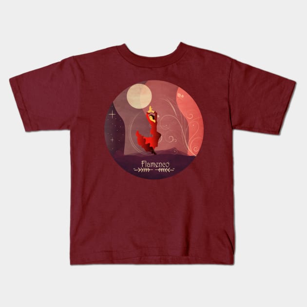 Flamenco Dancer Kids T-Shirt by WK Designs